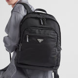 Re-Nylon and Saffiano leather backpack