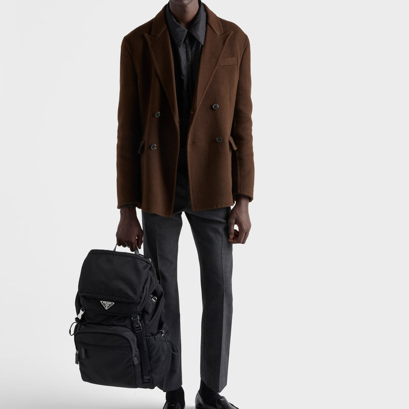 Re-Nylon and Saffiano leather backpack