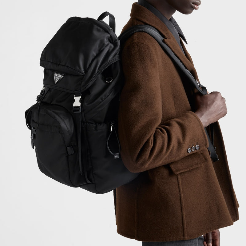 Re-Nylon and Saffiano leather backpack