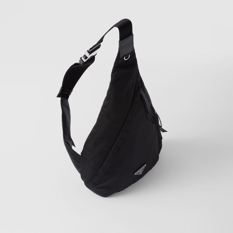 Re-Nylon and leather backpack