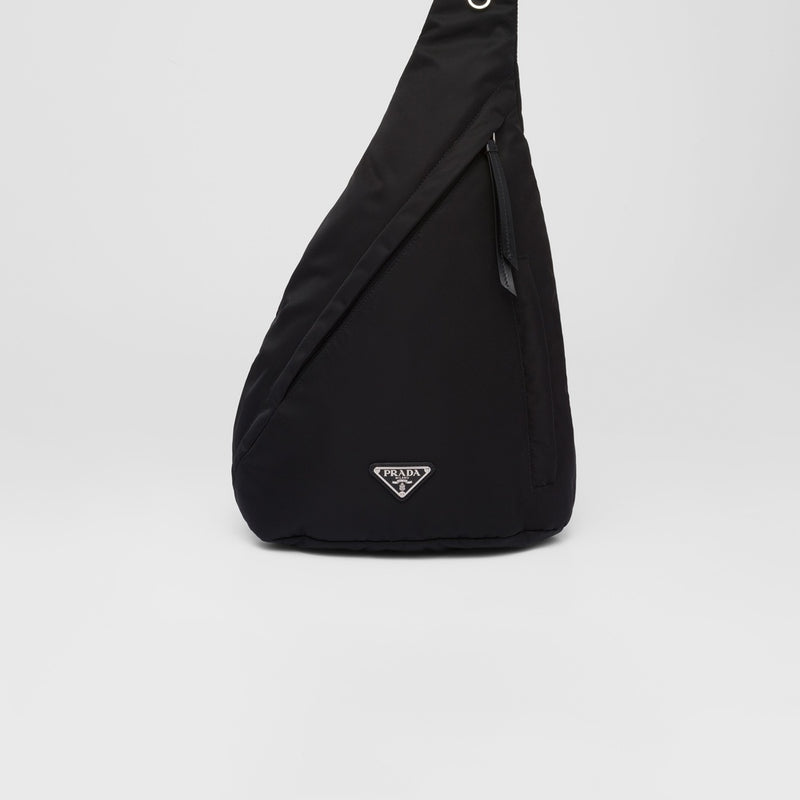 Re-Nylon and leather backpack