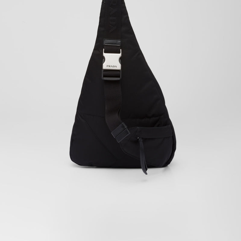 Re-Nylon and leather backpack