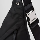 Re-Nylon and leather backpack