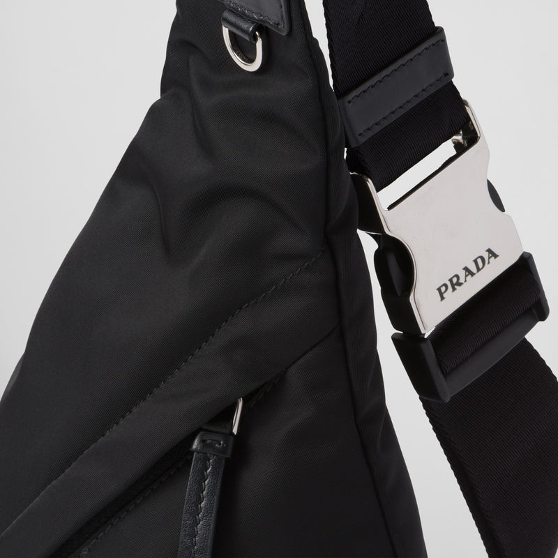 Re-Nylon and leather backpack