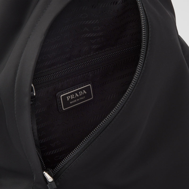 Re-Nylon and leather backpack