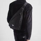 Re-Nylon and leather backpack