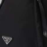 Re-Nylon and leather backpack