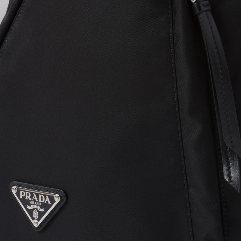 Re-Nylon and leather backpack