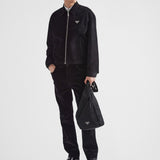 Re-Nylon and leather backpack