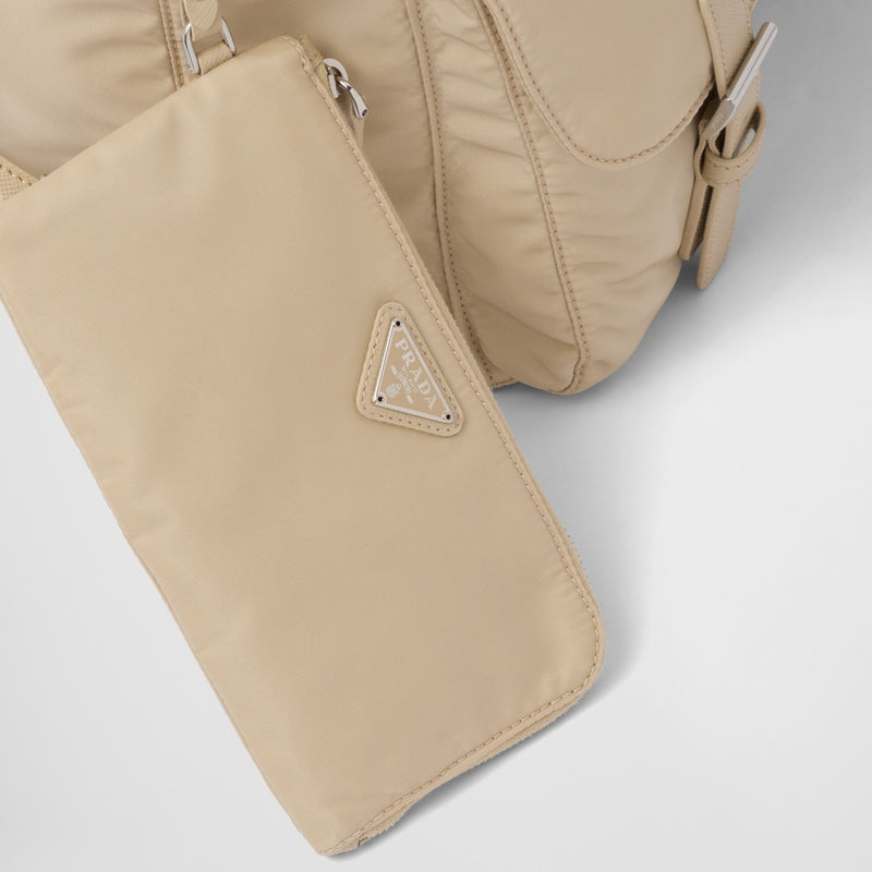 Medium Re-Nylon backpack with pouch