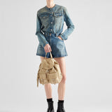 Medium Re-Nylon backpack with pouch