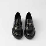 Chocolate brushed leather loafers