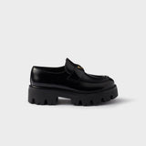 Brushed leather loafers