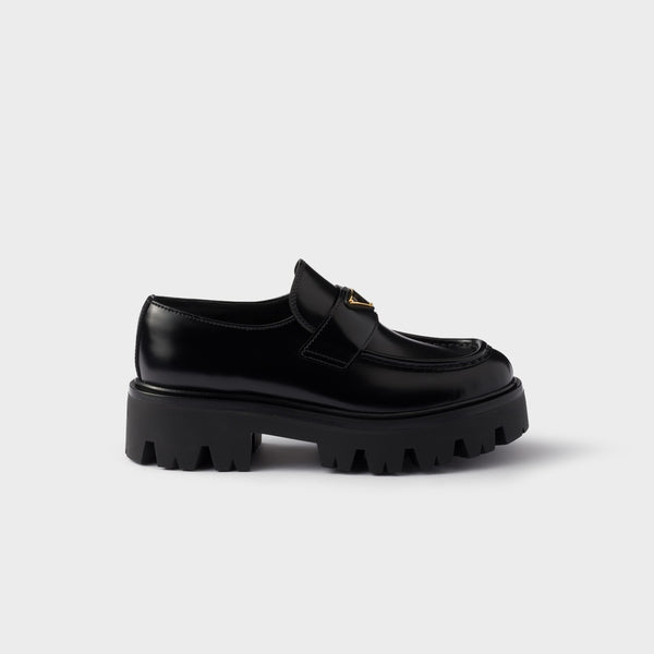 Brushed leather loafers