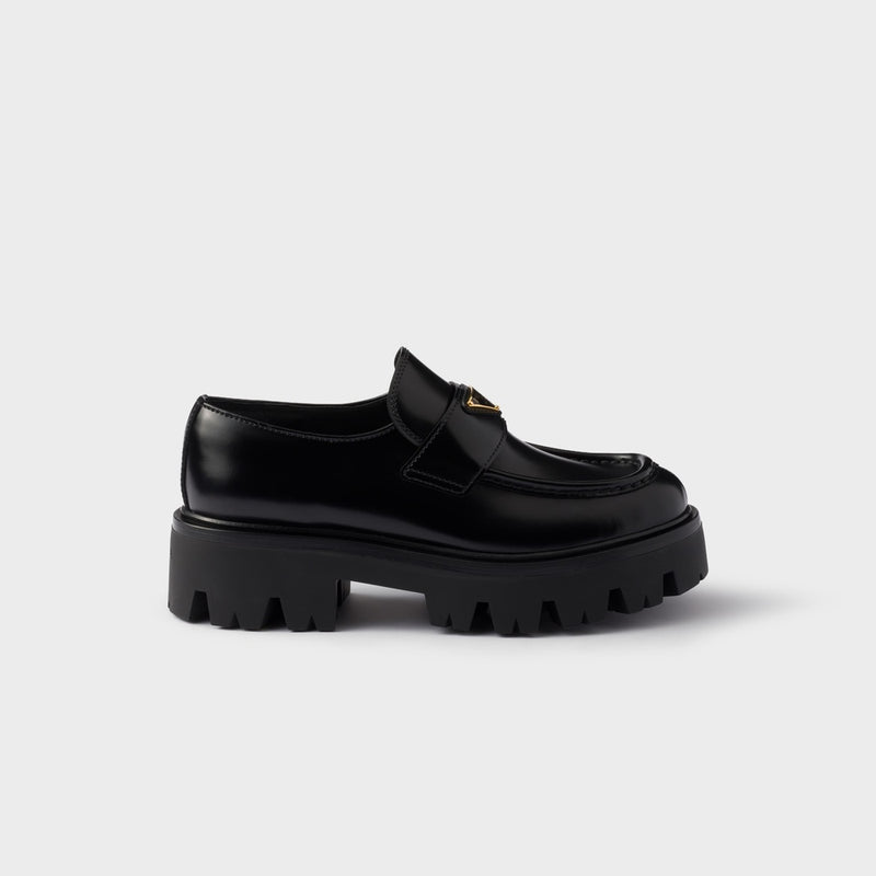 Brushed leather loafers