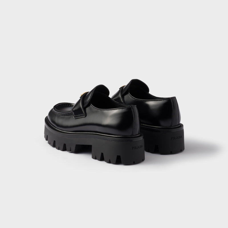 Brushed leather loafers