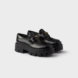 Brushed leather loafers