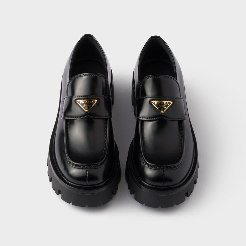 Brushed leather loafers