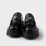 Brushed leather loafers