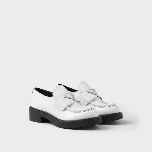 Chocolate brushed leather loafers