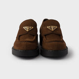 Chocolate suede loafers