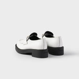 Chocolate patent leather loafers