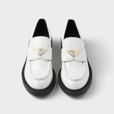 Chocolate patent leather loafers