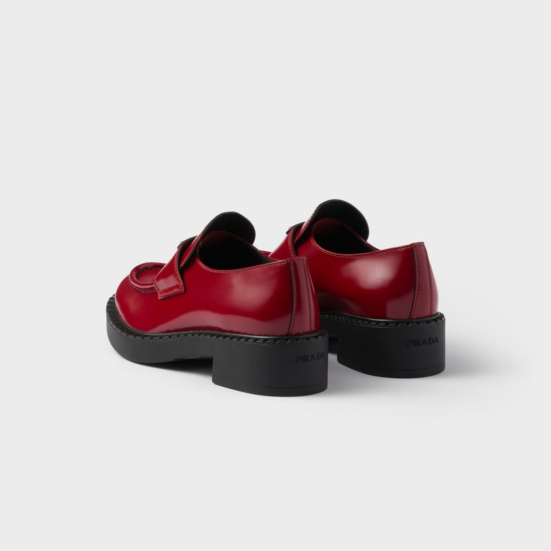 Chocolate brushed leather loafers