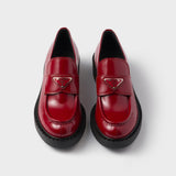 Chocolate brushed leather loafers