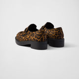 Chocolate printed leather loafers