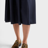 Chocolate printed leather loafers