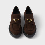 Chocolate suede loafers