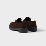 Chocolate suede loafers