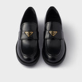 Brushed leather loafers