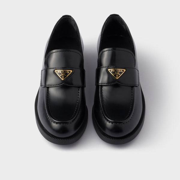 Brushed leather loafers
