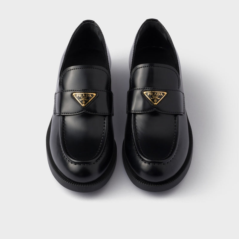 Brushed leather loafers