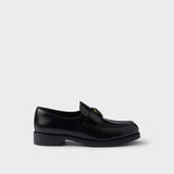 Brushed leather loafers