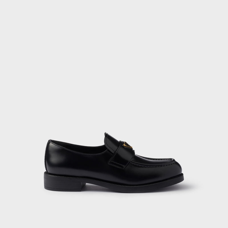 Brushed leather loafers
