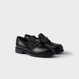 Brushed leather loafers