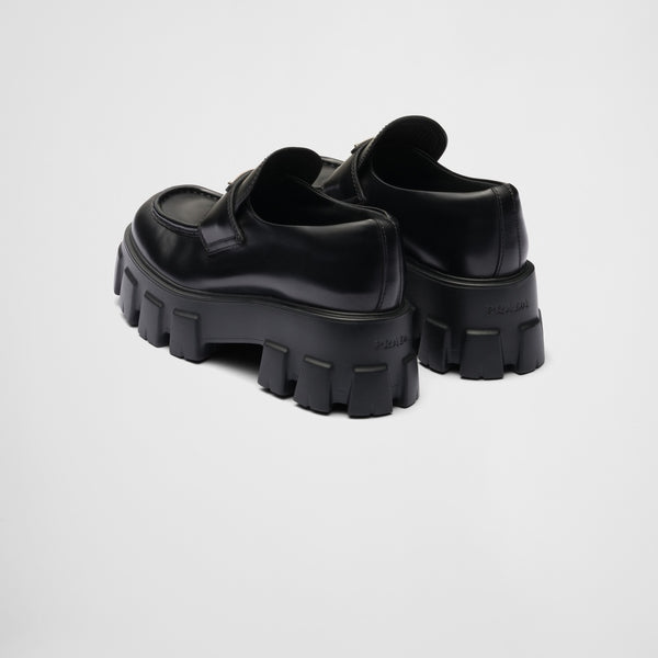 Brushed leather Monolith loafers