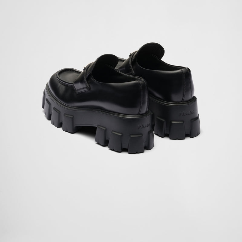 Brushed leather Monolith loafers