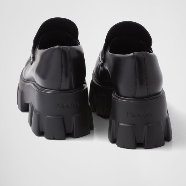 Brushed leather Monolith loafers