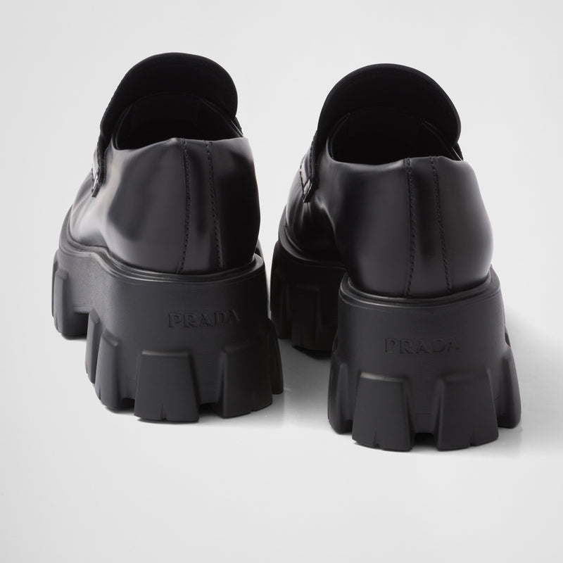 Brushed leather Monolith loafers