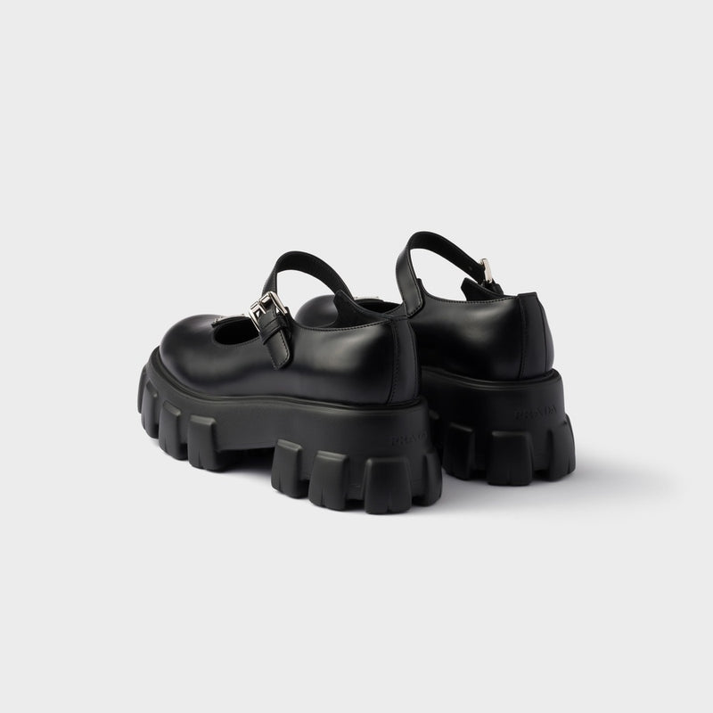 Brushed leather Monolith Mary Janes