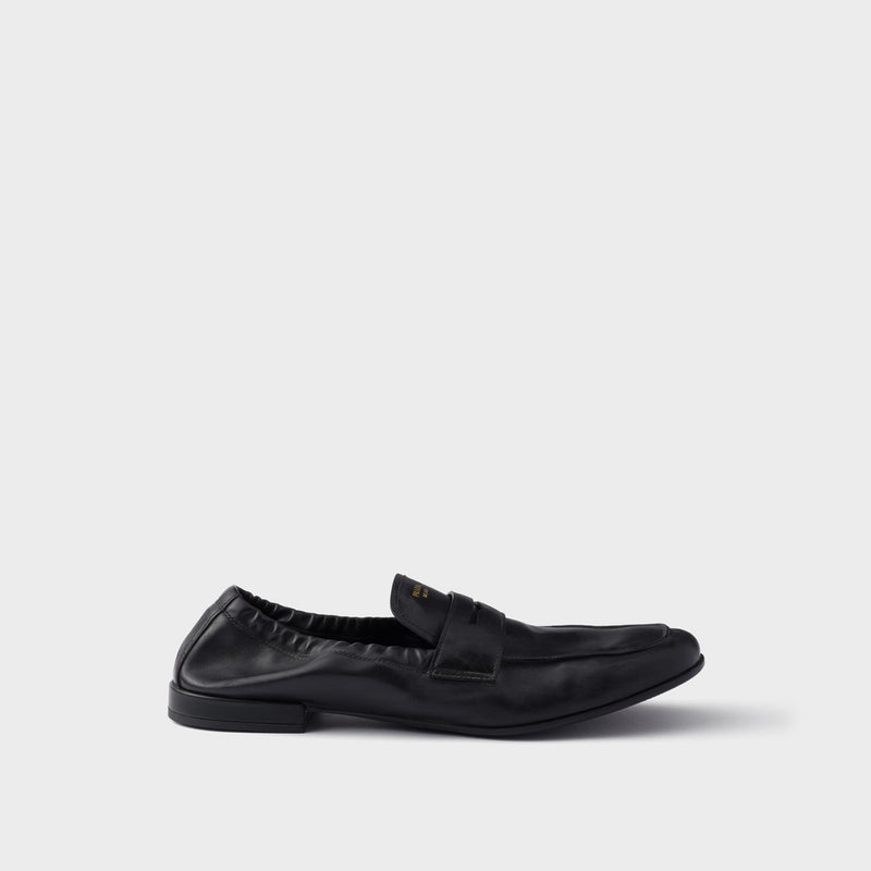 Shuffle antiqued leather loafers