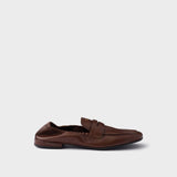 Shuffle antiqued leather loafers
