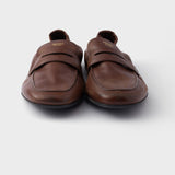 Shuffle antiqued leather loafers
