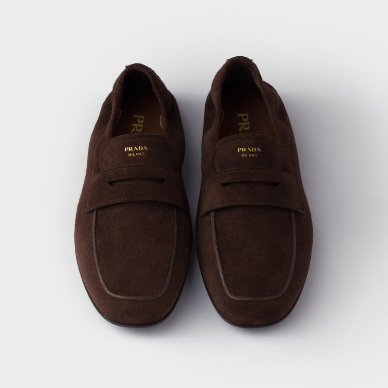 Shuffle antiqued suede loafers