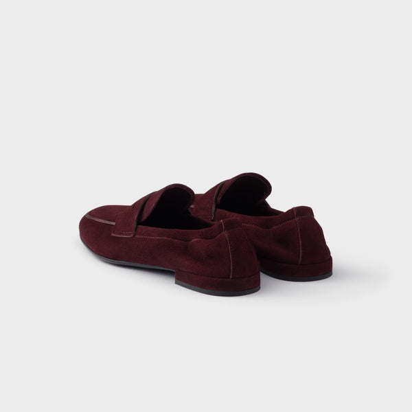 Shuffle antiqued suede loafers