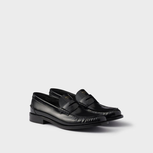 Brushed leather loafers